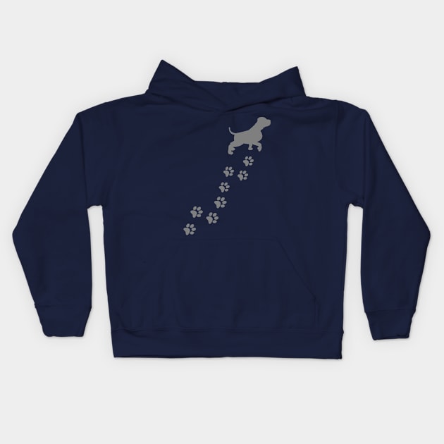 Dog paw prints Kids Hoodie by Lionik09